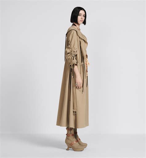 dior tre cb coat belt|Trench Coat with Ruffles Beige Cotton Gabardine .